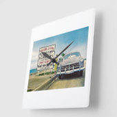 Route 1, Key West, Florida Retro stijl Vierkante Klok (Hoek)