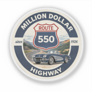 Route 550 Million Dollar Highway klassieke cadeaua Sticker