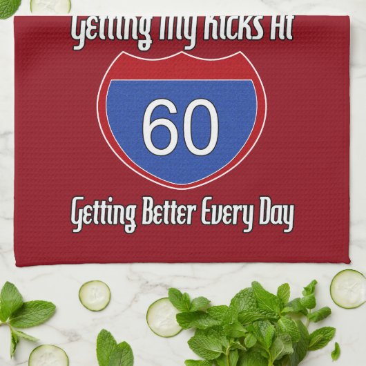 Route 60th Birthday Theedoek (Gevouwen)