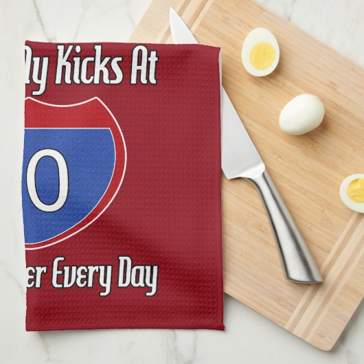 Route 60th Birthday Theedoek (Quarter Fold)