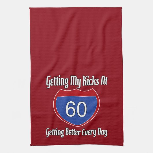 Route 60th Birthday Theedoek (Verticaal)