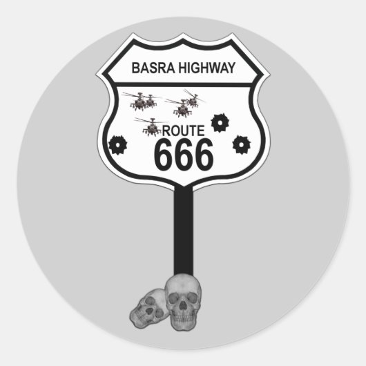 Route 666 ronde sticker (Voorkant)