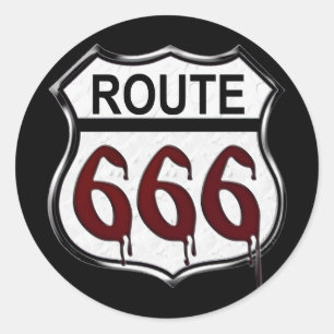 Route 666 ronde sticker