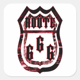 Route 666 vierkante sticker
