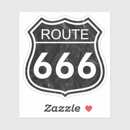 Route 666 (zwart) sticker (Vel)