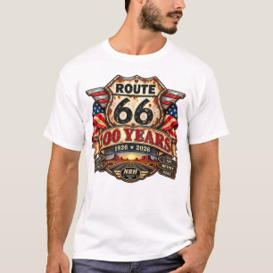 Route 66 100 Jaar 1926-2026 Centennial Heren T-Shi T-shirt
