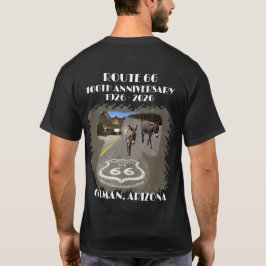 Route 66-100 jaar Oatman Arizona terug T-shirt