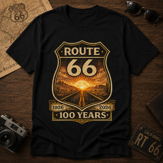 Route 66 100 Jaar Vintage Eeuwfeest T-shirt