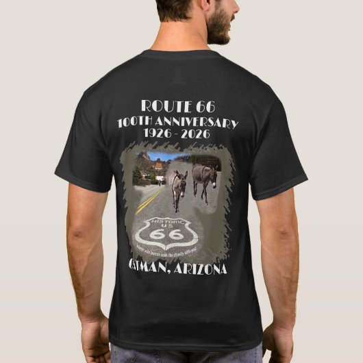 Route 66-100 Years Oatman Arizona Back T-shirt (Achterkant)
