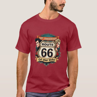 Route 66 100ste verjaardag Vintage stijl grafisch T-shirt