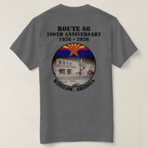 Route 66 100ste verjaardag Winslow Arizona achterk T-shirt
