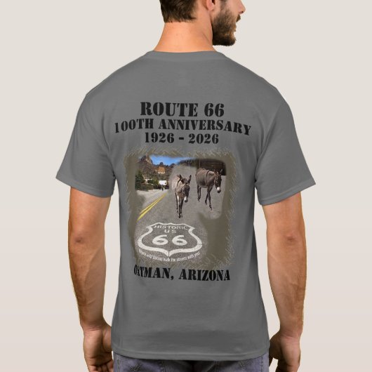 Route 66 100th Anniversary Oatman Arizona Back  T-shirt (Achterkant)