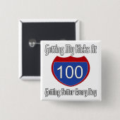 Route 66 100th Birthday Vierkante Button 5,1 Cm (Voorkant /achterkant)