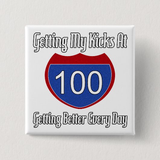 Route 66 100th Birthday Vierkante Button 5,1 Cm (Voorkant)