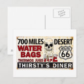 Route 66 - 700 mijl woestijn wegbord briefkaart (Voorkant / Achterkant)