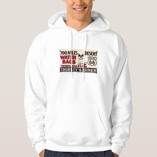 Route 66 - 700 mijl woestijn wegbord hoodie (Voorkant)
