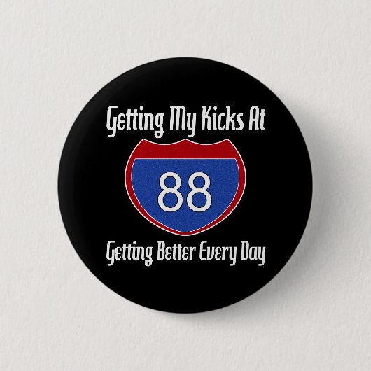 Route 66 88th Birthday Ronde Button 5,7 Cm (Voorkant)