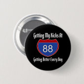 Route 66 88th Birthday Ronde Button 5,7 Cm (Voorkant /achterkant)
