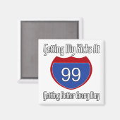 Route 66 99e verjaardag magneet (Voorkant / Achterkant)