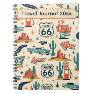 Route 66 Aangepaste Road Trip Herinneringen Notitieboek
