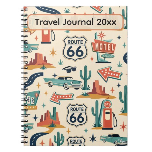 Route 66 Aangepaste Road Trip Herinneringen Notitieboek (Voorkant)