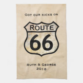 Route 66 (aanpasbaar) theedoek (Verticaal)