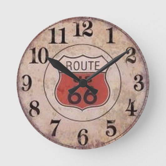 Route 66 Acrylwandklok Ronde Klok (Voorkant)