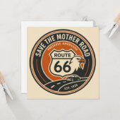 Route 66 Adelaar Weg Badge Kaart (Voorkant / Achterkant in situ)