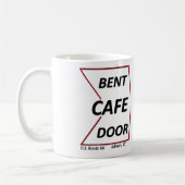 Route 66 Adrian Texas Bent Door Cafe met Shield Koffiemok (Links)