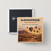 Route 66 Albuquerque Ballon Zuidwest trots Vierkante Button 5,1 Cm (Voorkant /achterkant)