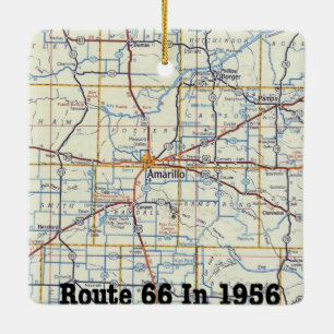 Route 66 Amarillo-kerstversiering Keramisch Ornament