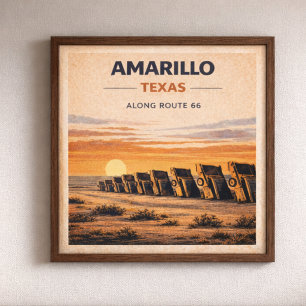 Route 66 Amarillo Texas Erfgoed Poster