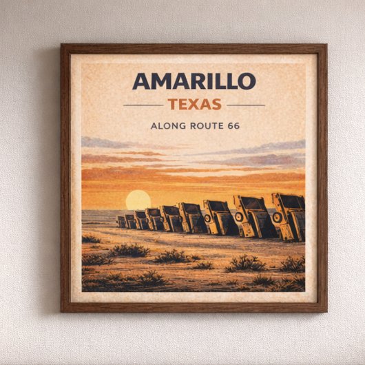 Route 66 Amarillo Texas Erfgoed Poster