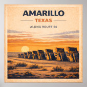 Route 66 Amarillo Texas Erfgoed Poster (Voorkant)