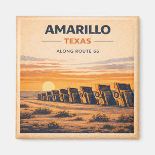 Route 66 Amarillo Texas Heritage Classic Zonsonder Magneet