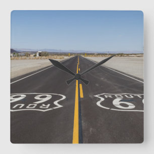 Route 66, Amboy (Californië, Verenigde Staten) Vierkante Klok