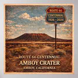 Route 66 Amboy Krater Californië Poster