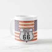 Route 66 American Flag Koffiemok (Voorkant links)