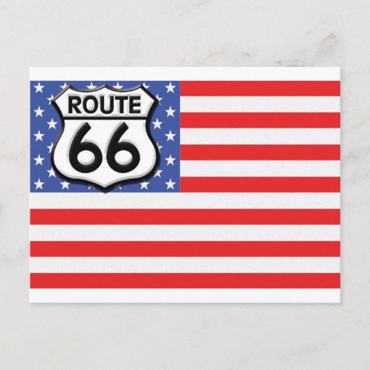 Route 66 American Flag Patriotic Briefkaart (Voorkant)