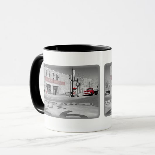 Route 66 Americana Moederweg Winslow Arizona Mok (Voorkant links)