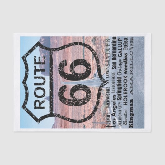 Route 66 Americana Vloeipapier Tissuepapier (Voorkant)