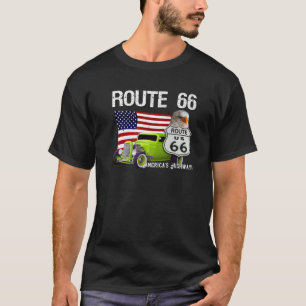 Route 66 America's Highway USA Flag Bald Eagles Ro T-shirt