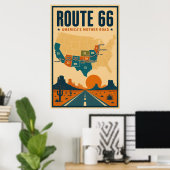 Route 66 America's Mother Road Poster (Thuiskantoor)
