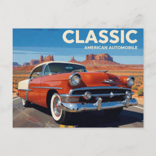 Route 66 Amerikaanse Klassieke Auto Briefkaart