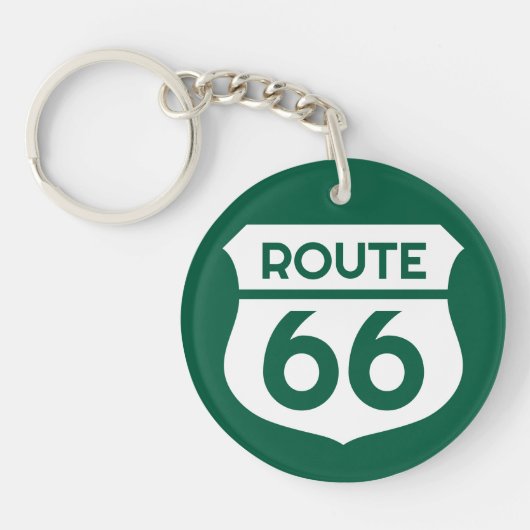 Route 66 Amerikaanse staat snelweg teken aangepast Sleutelhanger (Voorkant)