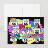 Route 66 ANSICHTKAART Briefkaart (Voorkant / Achterkant)