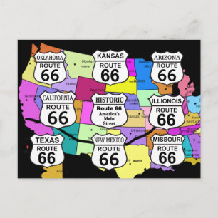 Route 66 ANSICHTKAART Briefkaart