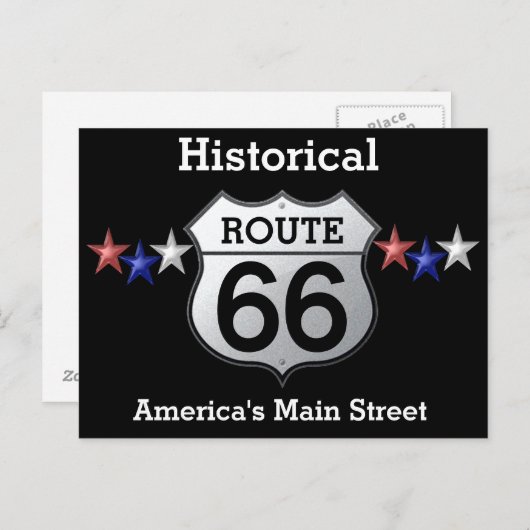 Route 66 -- Ansichtkaart Briefkaart (Voorkant / Achterkant)