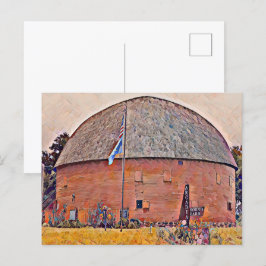 Route 66 Arcadia Ronde Schuur Olieverf Schilderij Briefkaart