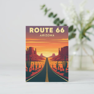 Route 66 Arizona Mother Road Vintage Reizen Briefkaart